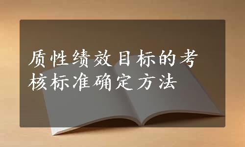 质性绩效目标的考核标准确定方法