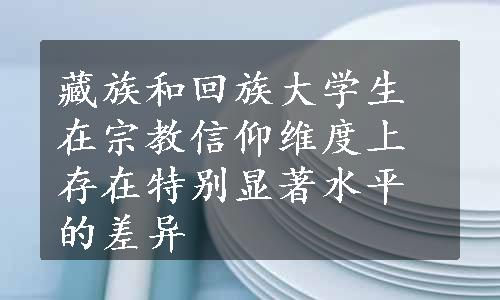 藏族和回族大学生在宗教信仰维度上存在特别显著水平的差异