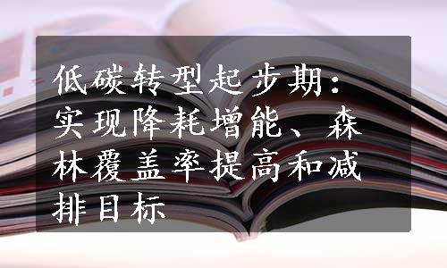 低碳转型起步期：实现降耗增能、森林覆盖率提高和减排目标