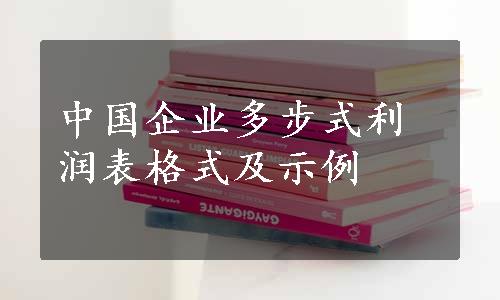 中国企业多步式利润表格式及示例