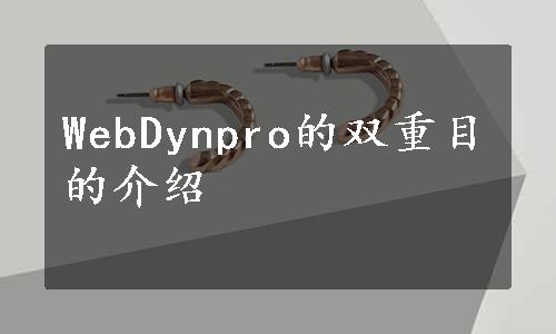 WebDynpro的双重目的介绍