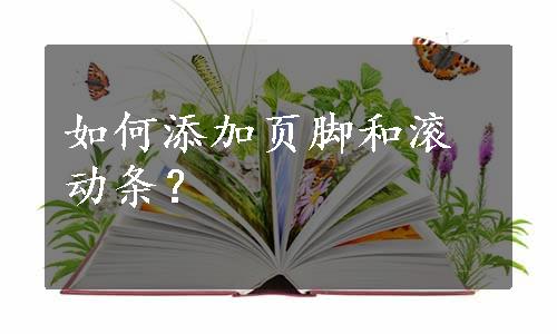 如何添加页脚和滚动条？