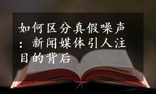 如何区分真假噪声：新闻媒体引人注目的背后