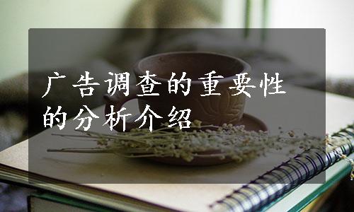 广告调查的重要性的分析介绍