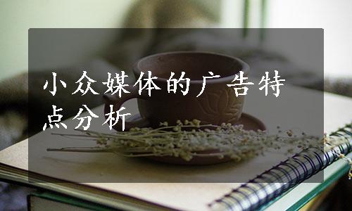 小众媒体的广告特点分析