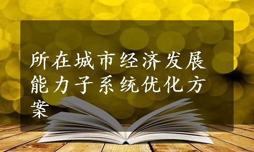 所在城市经济发展能力子系统优化方案