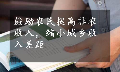 鼓励农民提高非农收入，缩小城乡收入差距