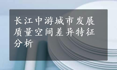 长江中游城市发展质量空间差异特征分析