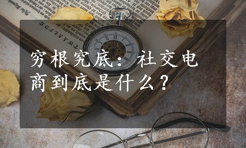 穷根究底：社交电商到底是什么？