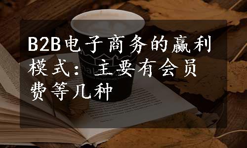 B2B电子商务的赢利模式：主要有会员费等几种