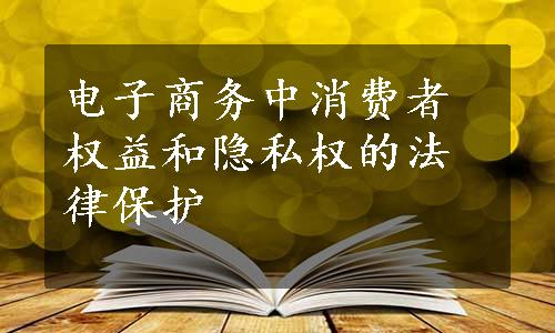 电子商务中消费者权益和隐私权的法律保护