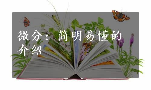 微分：简明易懂的介绍