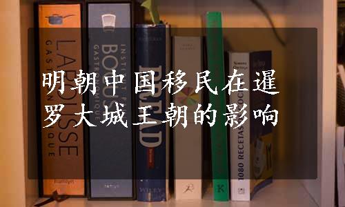 明朝中国移民在暹罗大城王朝的影响