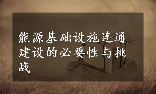 能源基础设施连通建设的必要性与挑战