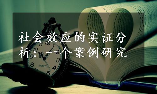 社会效应的实证分析：一个案例研究