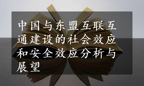 中国与东盟互联互通建设的社会效应和安全效应分析与展望