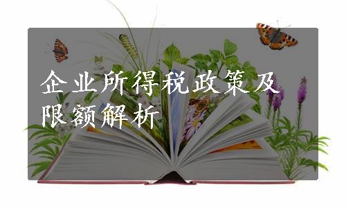 企业所得税政策及限额解析