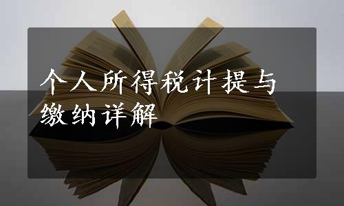 个人所得税计提与缴纳详解