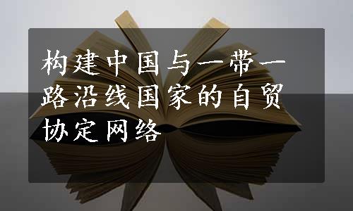 构建中国与一带一路沿线国家的自贸协定网络