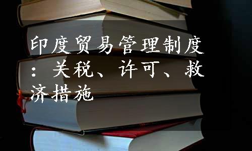 印度贸易管理制度：关税、许可、救济措施