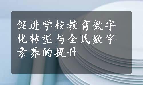 促进学校教育数字化转型与全民数字素养的提升