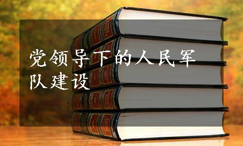 党领导下的人民军队建设