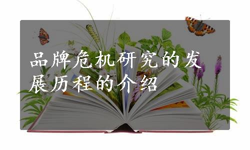 品牌危机研究的发展历程的介绍