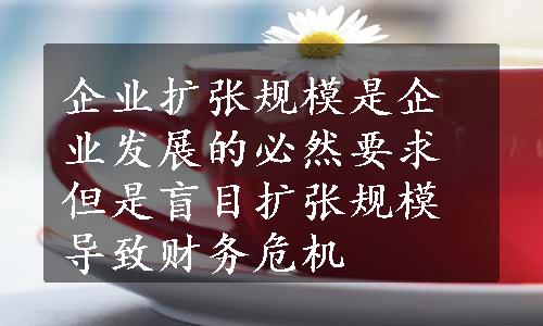 企业扩张规模是企业发展的必然要求但是盲目扩张规模导致财务危机