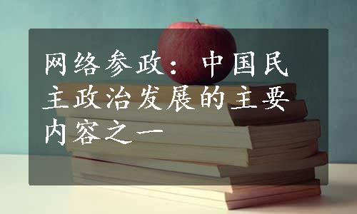 网络参政：中国民主政治发展的主要内容之一