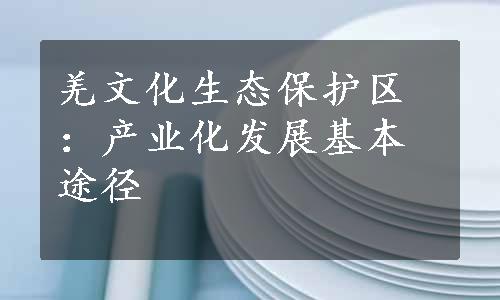 羌文化生态保护区：产业化发展基本途径