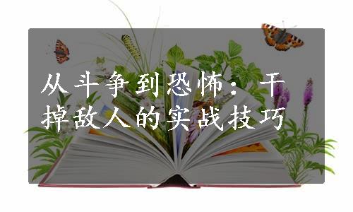 从斗争到恐怖：干掉敌人的实战技巧