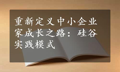 重新定义中小企业家成长之路：硅谷实践模式