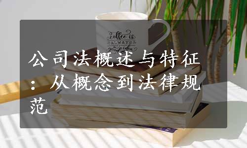 公司法概述与特征：从概念到法律规范