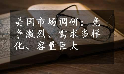 美国市场调研：竞争激烈、需求多样化、容量巨大