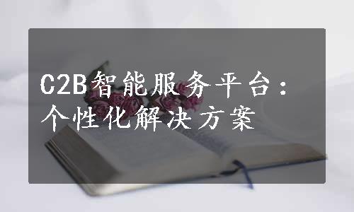 C2B智能服务平台：个性化解决方案