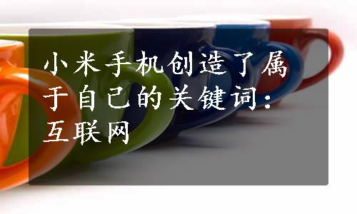 小米手机创造了属于自己的关键词：互联网