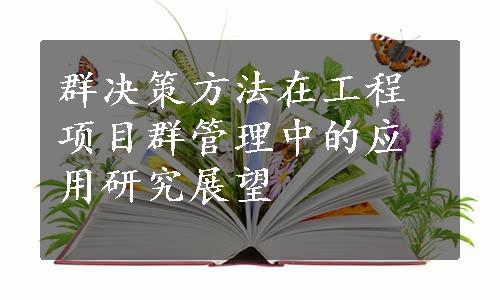 群决策方法在工程项目群管理中的应用研究展望