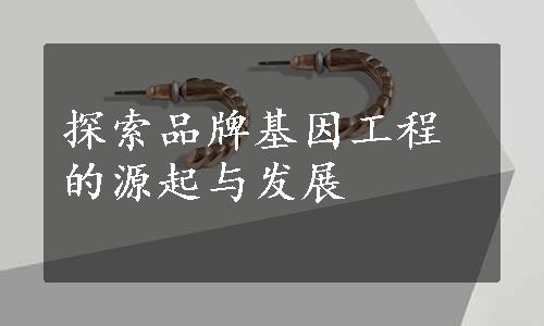 探索品牌基因工程的源起与发展