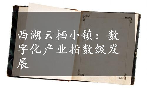 西湖云栖小镇：数字化产业指数级发展