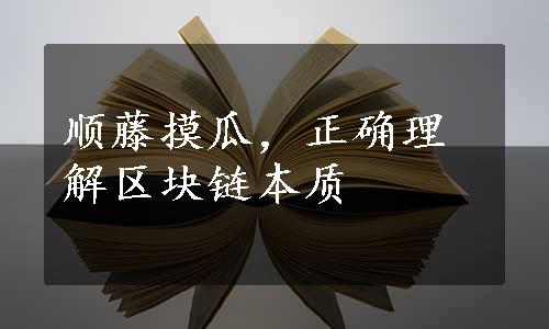 顺藤摸瓜，正确理解区块链本质