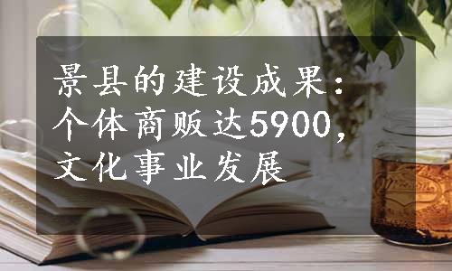 景县的建设成果：个体商贩达5900，文化事业发展