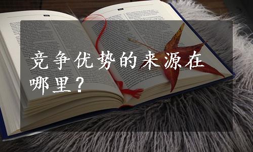 竞争优势的来源在哪里？