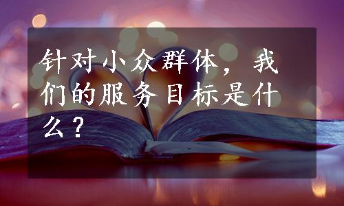 针对小众群体，我们的服务目标是什么？