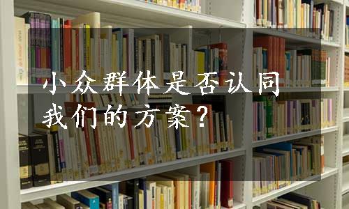 小众群体是否认同我们的方案？