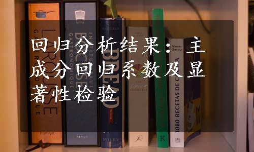 回归分析结果：主成分回归系数及显著性检验