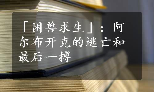 「困兽求生」：阿尔布开克的逃亡和最后一搏