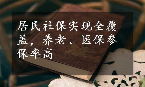 居民社保实现全覆盖，养老、医保参保率高