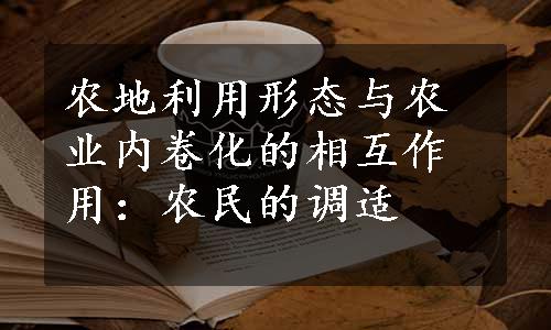 农地利用形态与农业内卷化的相互作用：农民的调适