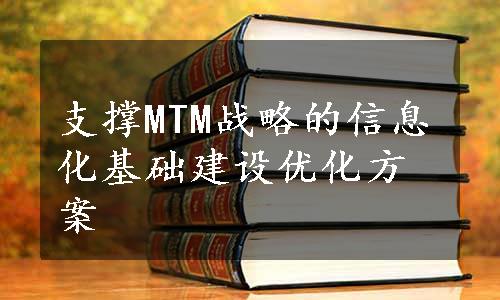 支撑MTM战略的信息化基础建设优化方案