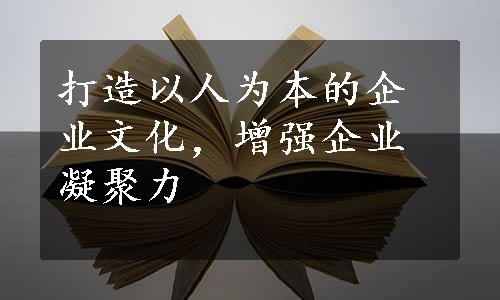 打造以人为本的企业文化，增强企业凝聚力